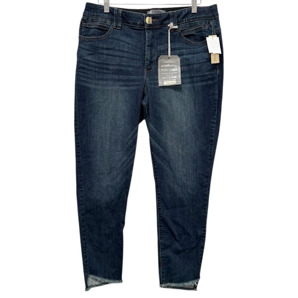 Democracy Ab Technology Ankle Length Step Hem Stretch Denim Jeans Size 16 - Picture 1 of 9